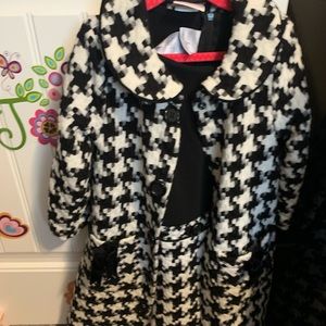 Black and white pea coat with dress